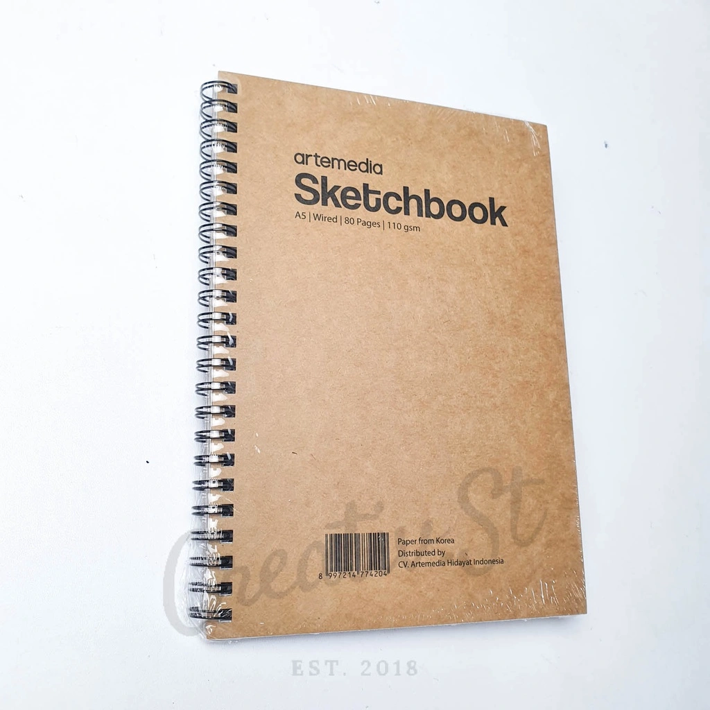 ARTEMEDIA Sketchbook A5 80 Halaman 110 Gsm Buku Sketsa Gambar Pensil Charcoal Arang