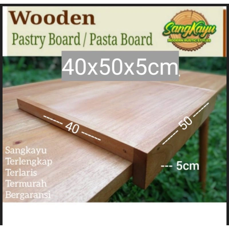 Pastry board kayu jati talenan kue 40x50x5cm kayu talenan adonan kue pasta board || Alas adonan