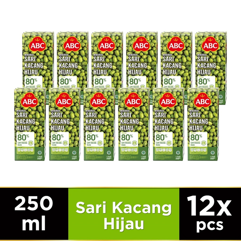 ABC Minuman Sari Kacang Hijau 250 ml - Multipack 12 pcs