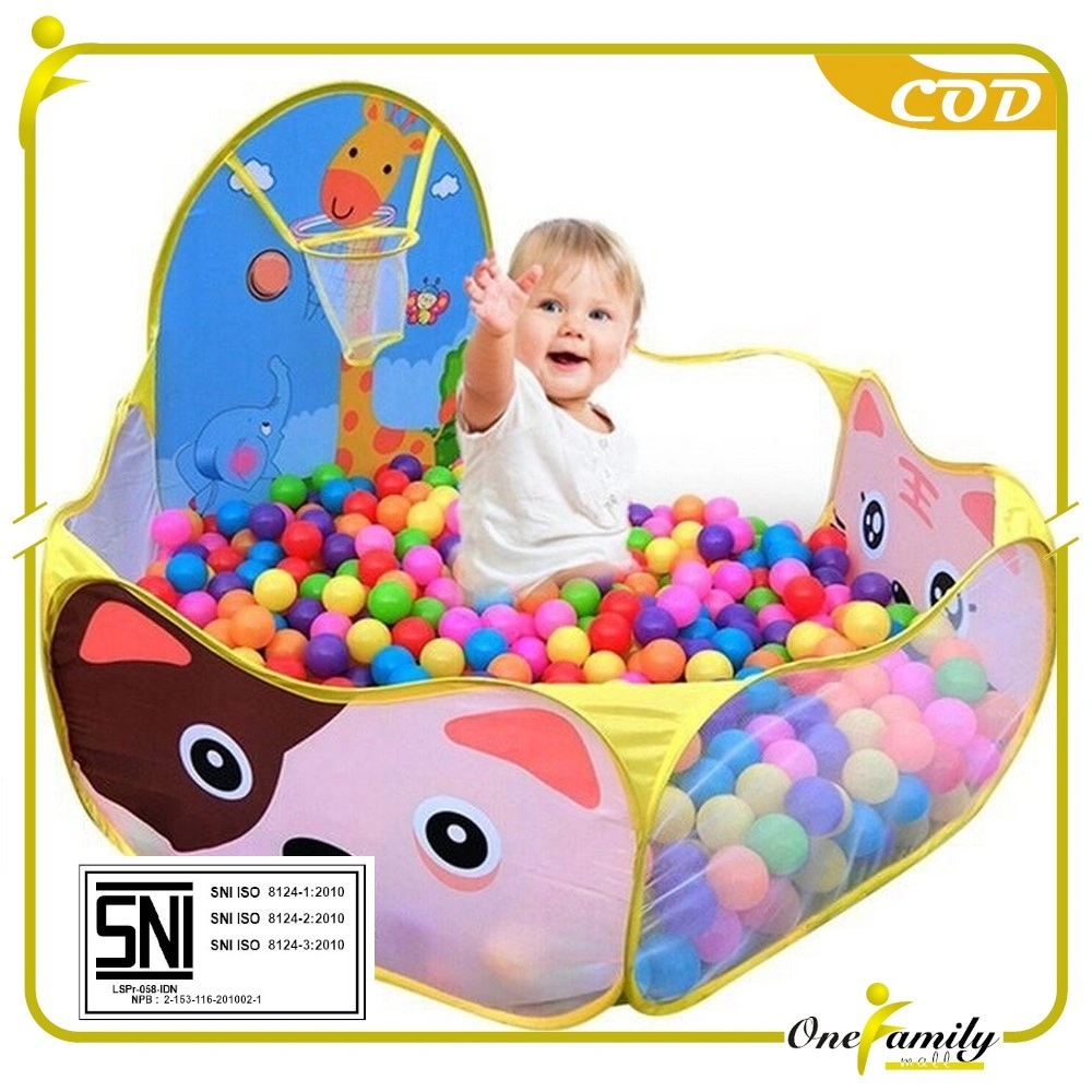 ONE-M7 Mainan Kolam Mandi Bola 1.2m Tenda Keranjang Mandi Bola Anak + Ring Basket Hadiah Ulang Tahun
