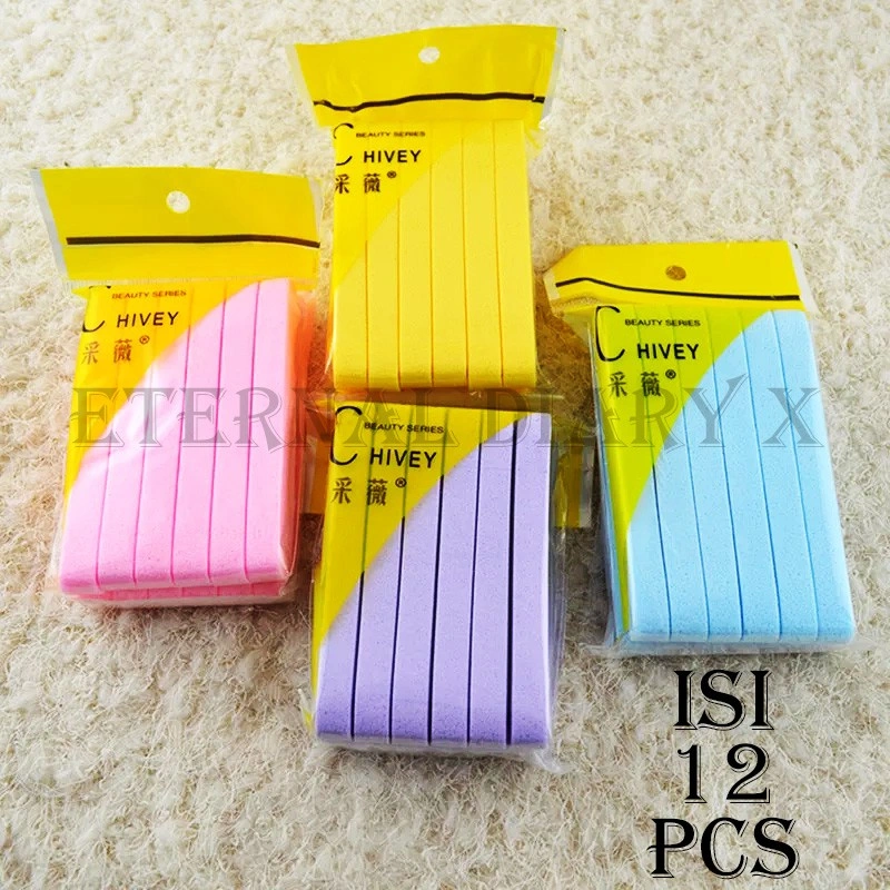 ED - 1 LUSIN 12 BIJI - SPONGE FACIAL STICK / SPONS KENTANG FACIAL / SPONS FACIAL PEMBERSIH MUKA