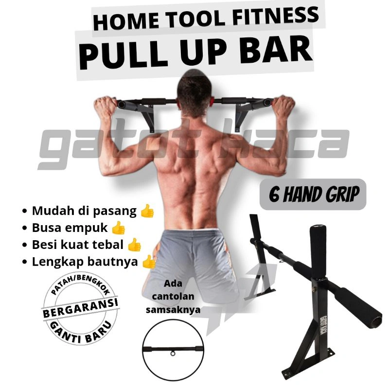 Pull Up Bar 6 Grip Gantungan Samsak Alat olahraga outdoor