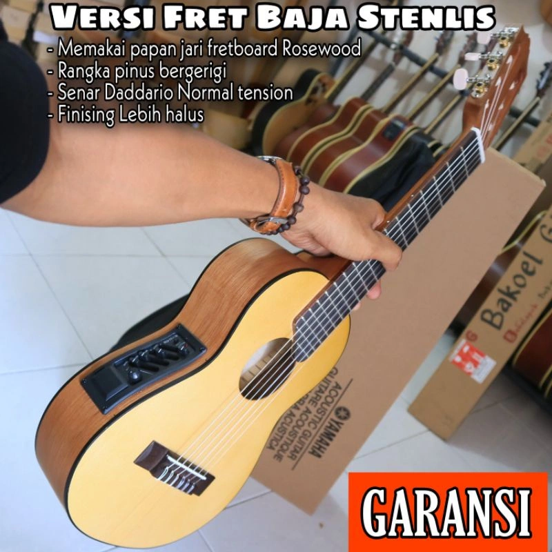 Gitar lele elektrik / gitar mini GL1 / ukulele 6 senar nylon semi elektrik