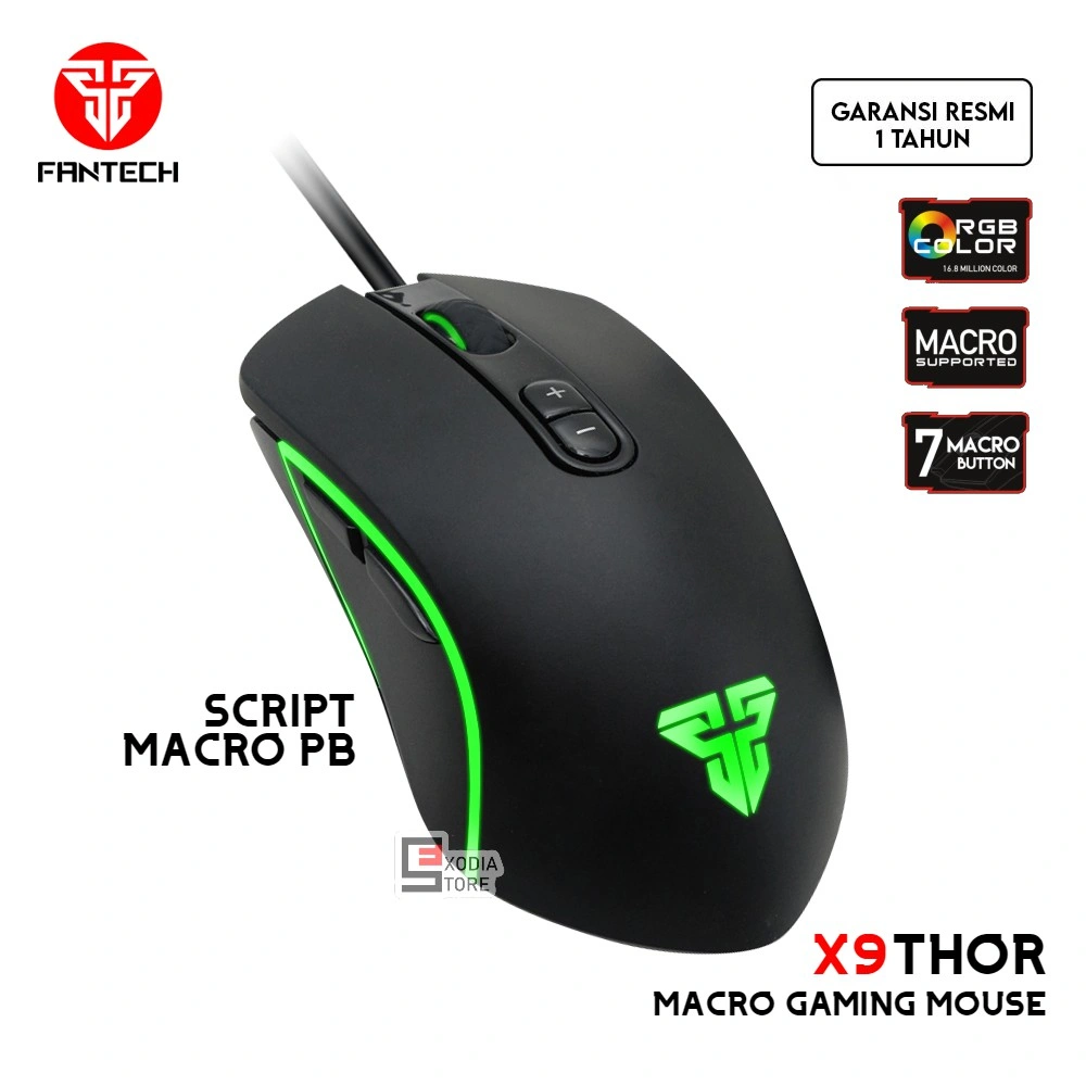 Fantech THOR X9 Gaming Mouse Macro PB Original RGB 4800 DPI 7D Programmable & KANATA VX9 600 DPI 7 Lighting Effect