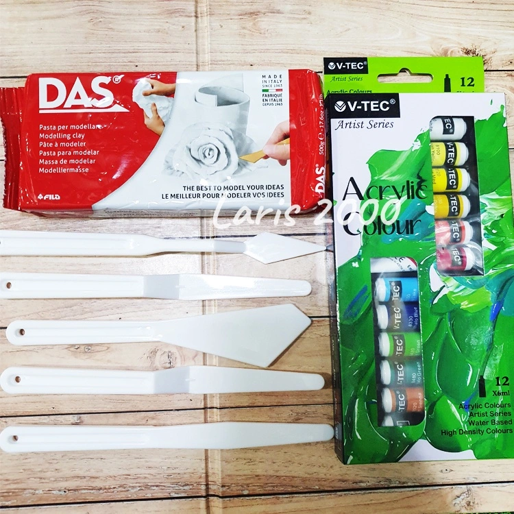 Paket DAS / JOVI Clay Air Dry Modelling / Tanah Liat / Sculpting / Pottery / Knife Clay Set Cat Acrylic