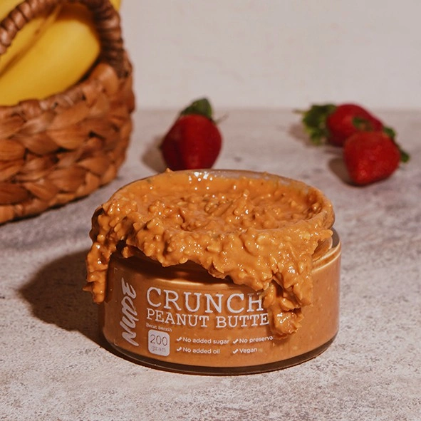 NUDE Crunchy Peanut Butter 200g Original Keto Chunky Diet Friendly Gluten Free - Selai Sehat Healthy GLUTEN FREE