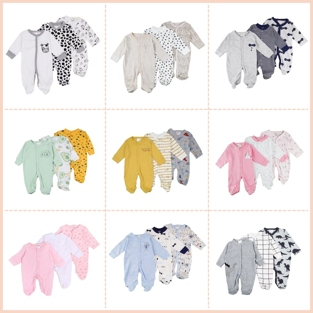 MINIBOO - Sleepsuit bayi 3pcs 0-9 Bulan Paket Jumper Panjang Bayi Murah Motif Lucu Berkualitas