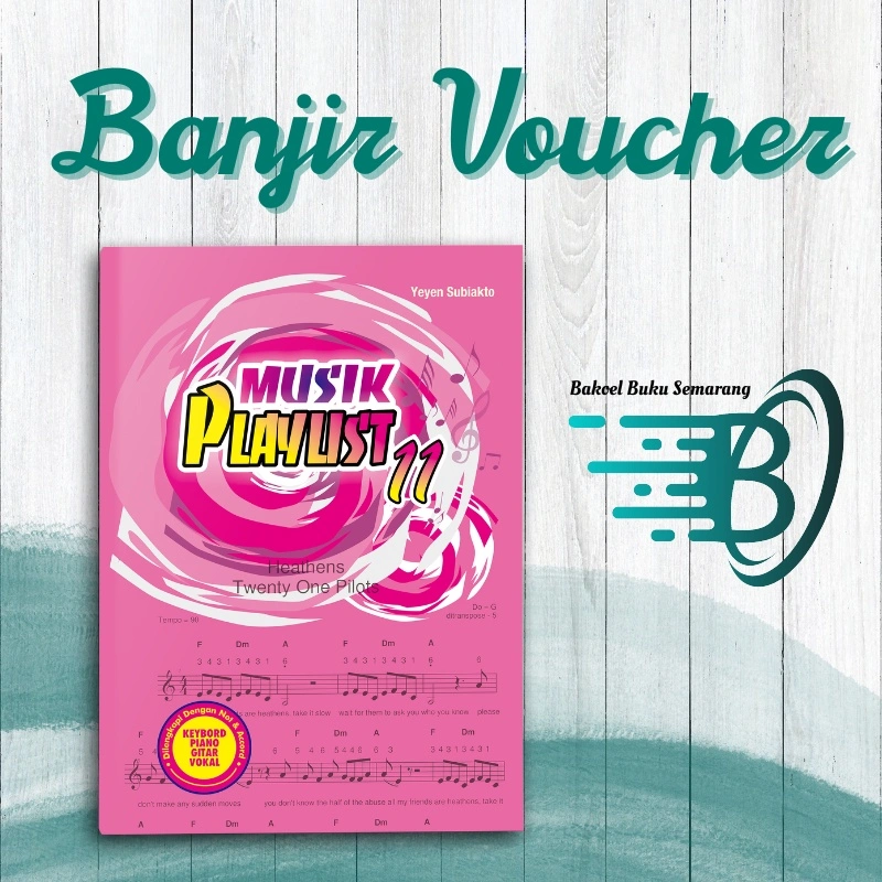 Buku Lagu Musik Playlist 11, 12, 13, 14, 15, 16 Partitur Not Balok dan Angka Bisa Dimainkan Dengan Piano, Keyboard Maupun Gitar