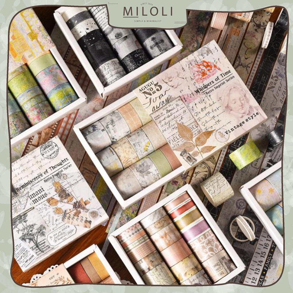 [MILOLI] 20 Rolls WASHI TAPE BOX COLOURFUL AESTHETIC Washi Tape Decor Jurnal Dekor Masking Tape Scrapbook - A0039