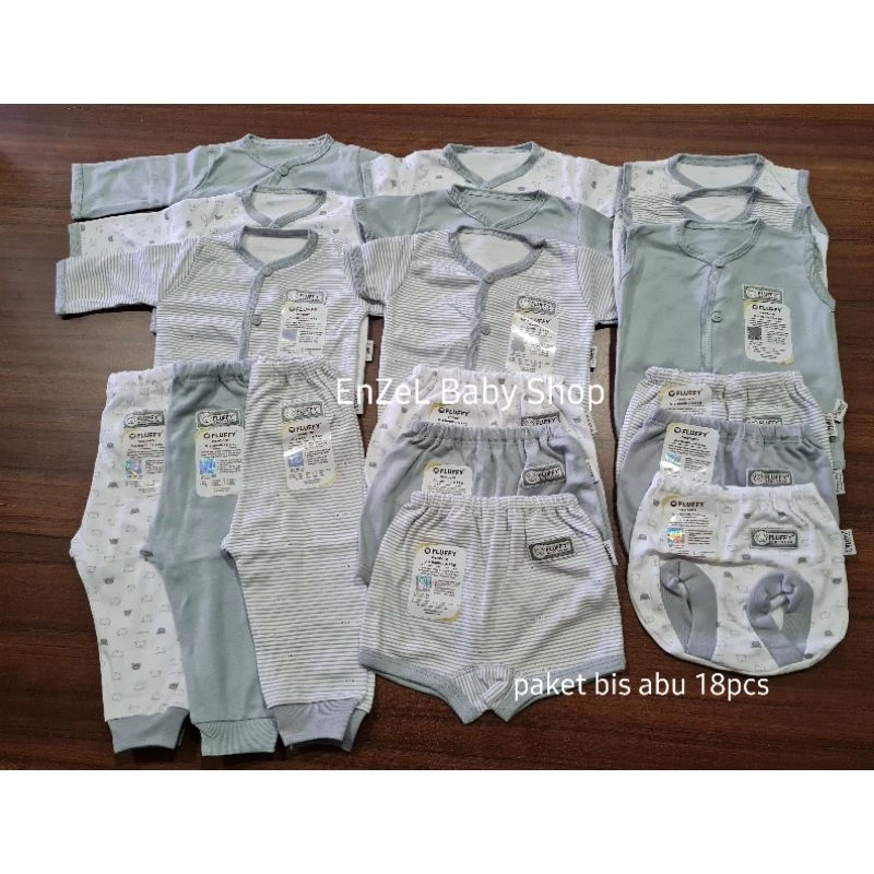 FLUFFY Paket Original Lengkap Baju Bayi Baru Lahir ( 0-3 Bulan ) Perlengkapan Lahiran / KADO BayI