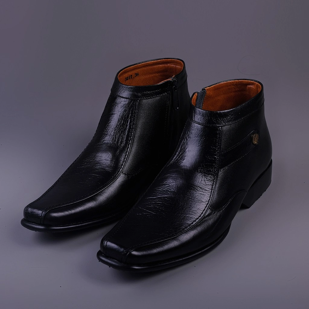 KQ Indonesia Sepatu Pantopel Pria K-3161 Original Kulit Asli-Black