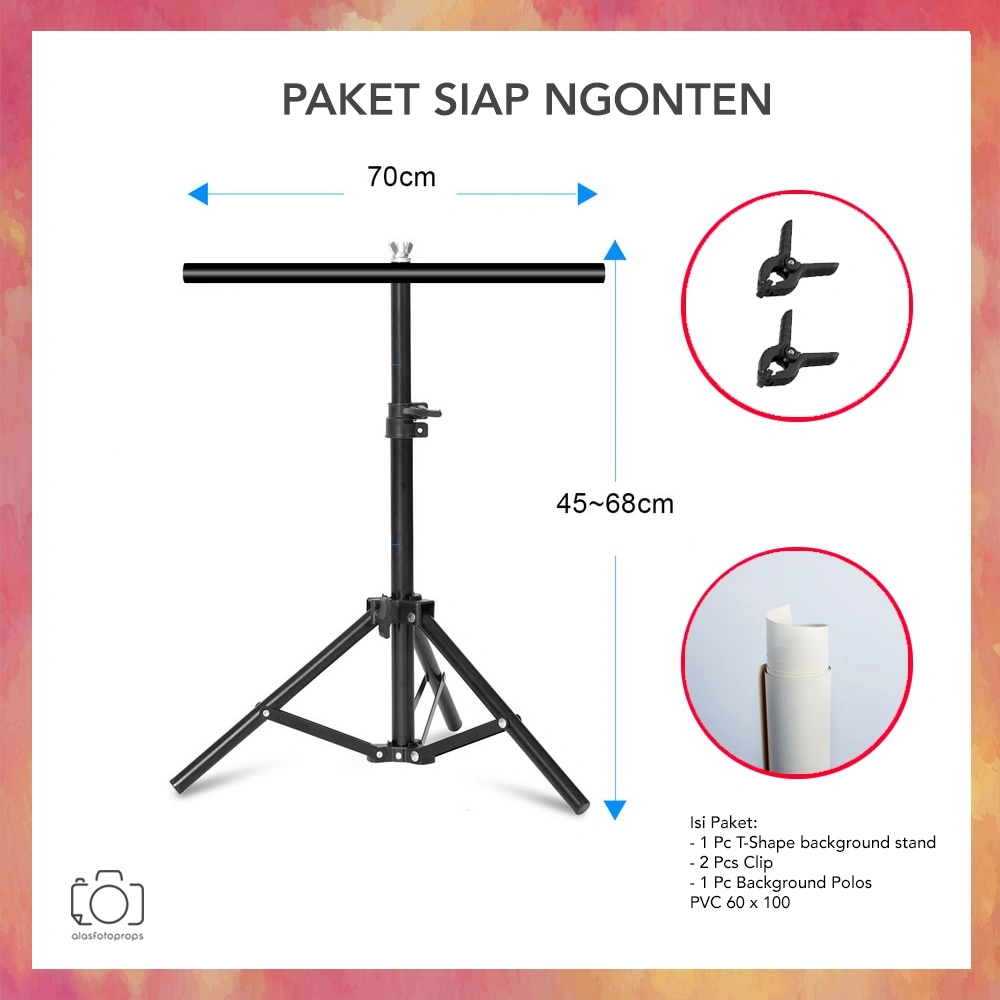 Paket Siap Ngonten / Paket Stand Background Foto Plus Backdrop