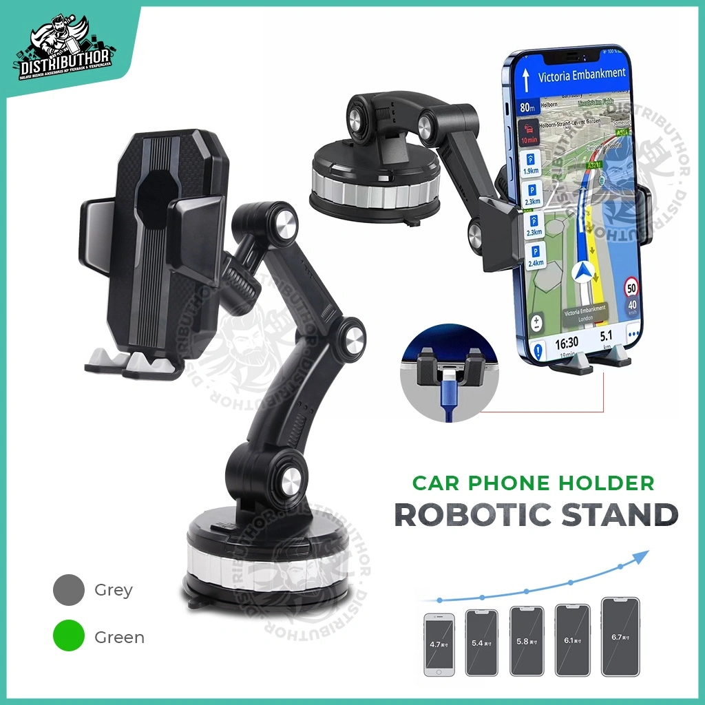 Holder Hp Dashboard Mobil Stand Penjepit Hape Universal Dudukan Penyangga Penahan Handphone Di Kaca Meja Aman Kuat Flexibel Putar Phone Holder Robotic nb61 - DISTRIBUTHOR