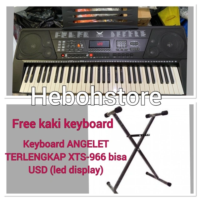 Keyboard piano ANGELET XTS-966 MIDI USB+BONUS KAKI KEYBOARD (satu set) ORIGINAL