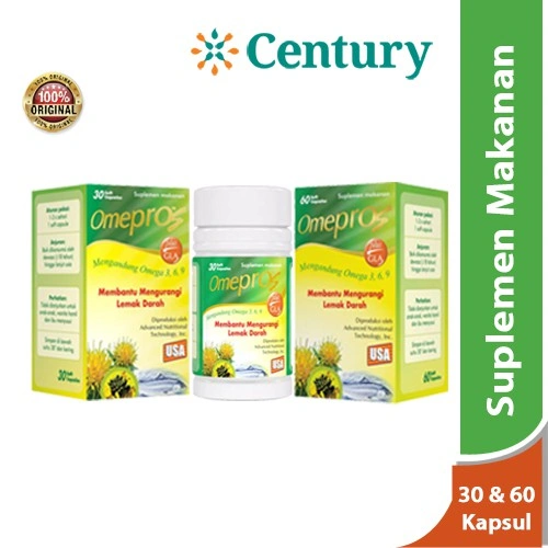 Omepros isi 30 & 60 isi Soft Kapsul / Suplemen / Omega 3 / Kolesterol / Jantung