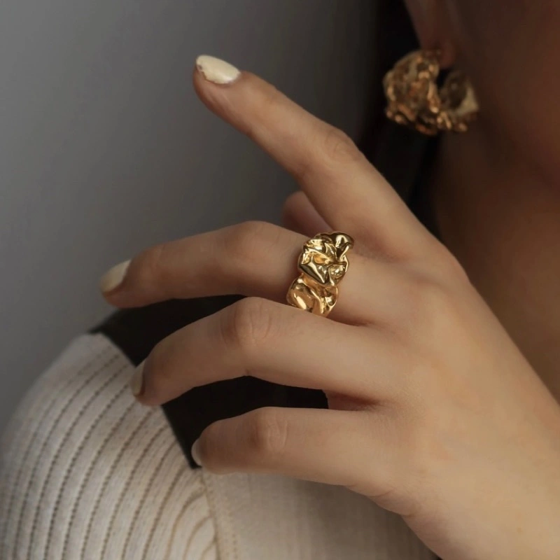 Ark.co - Lava Textured Ring | cincin statement edgy