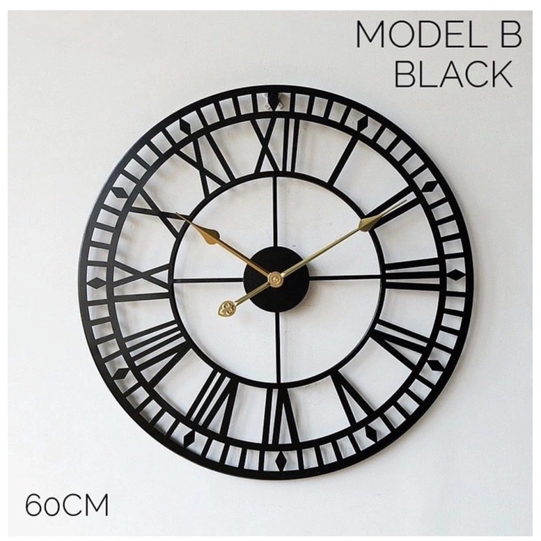 JAM INDUSTRIAL JUMBO /JAM DINDING SHABBY/ JAM VINTAGE JUMBO Meigar Jam Dinding Bulat Quartz Creative Model Vintage 60cm - H68