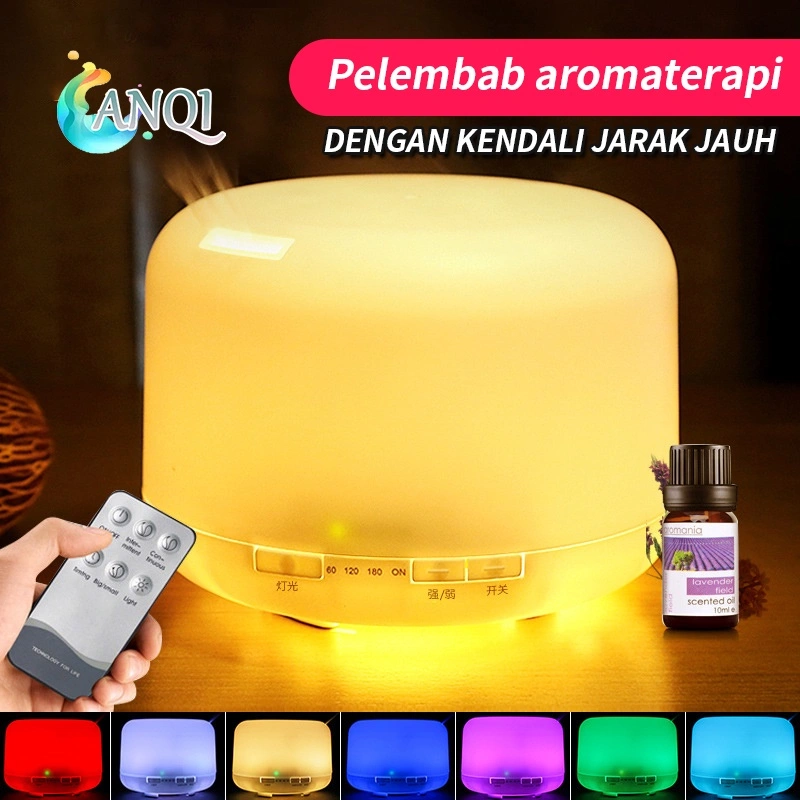 ANQI SHOP Humidifier Diffuser 300ML Aroma Terapi Essential oil Pelembab + Remote 7 Color Led VS-1850