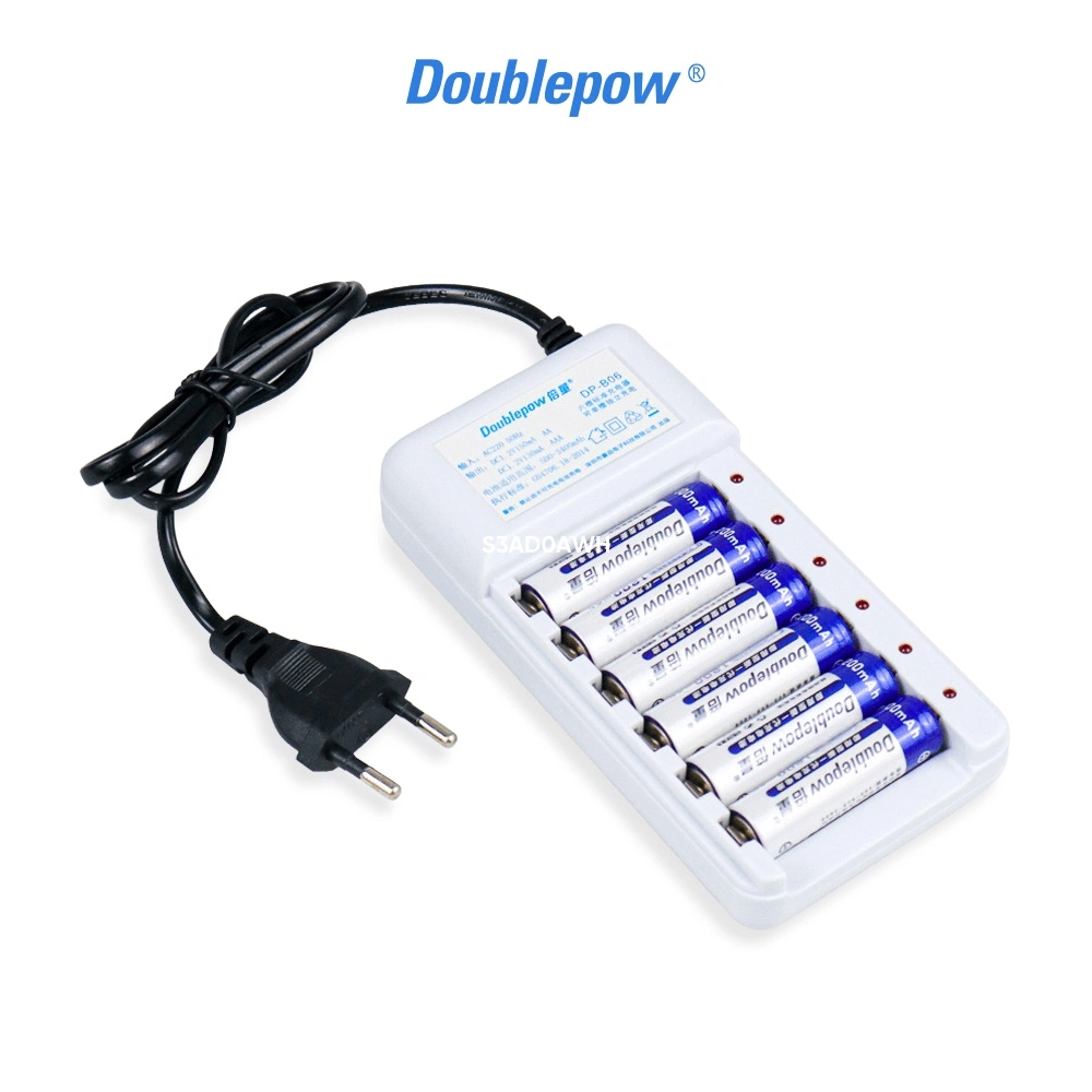 DOUBLEPOW DP-B06 - Charger Baterai 6 slot AA/AAA with 6PCS AA 1200mAh