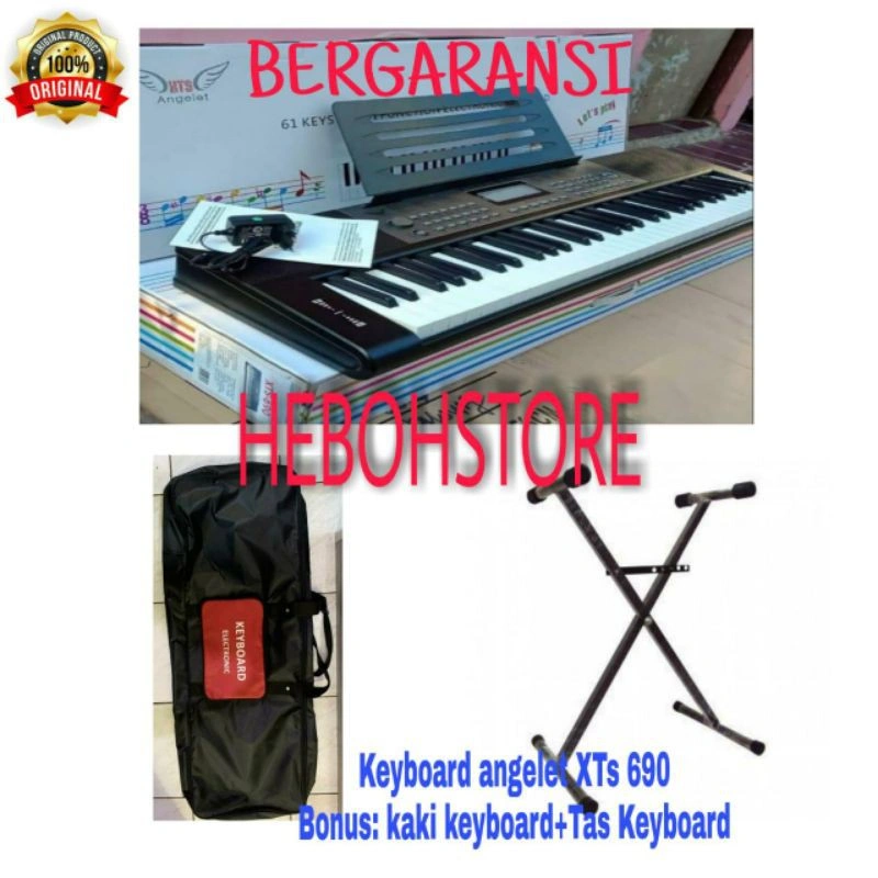 Keyboard Piano ANGELET XTS 690 PRO + bonus KAKI KEYBOARD+ TAS KEYBOARD SET ORIGINAL