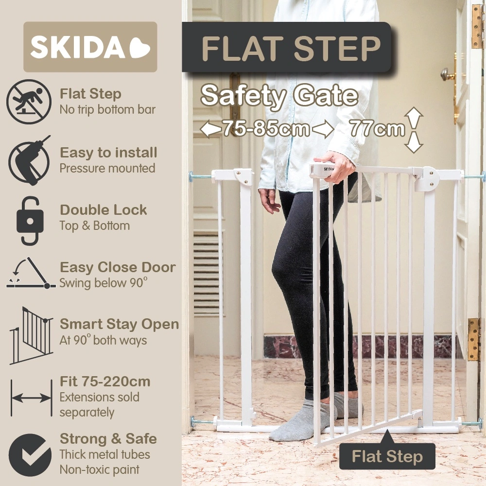 SKIDA Flat Step Safety Gate 75-85cm Pagar Pengaman Bayi Anak Baby Fence