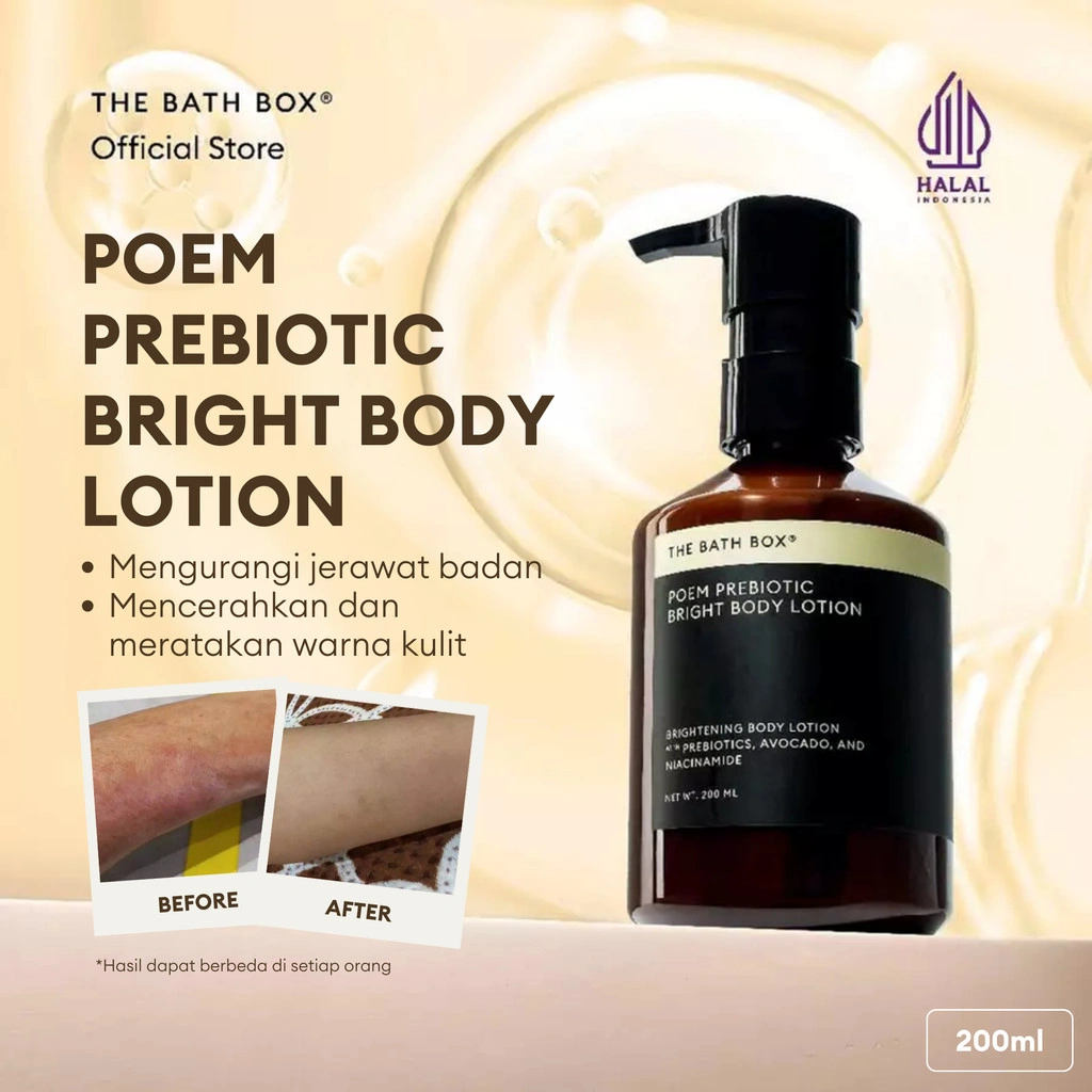 THE BATH BOX - Poem Prebiotic Bright Body Lotion (Melembapkan, Moisturizing, Mencerahkan, Brightening, Body Acne, Collagen)