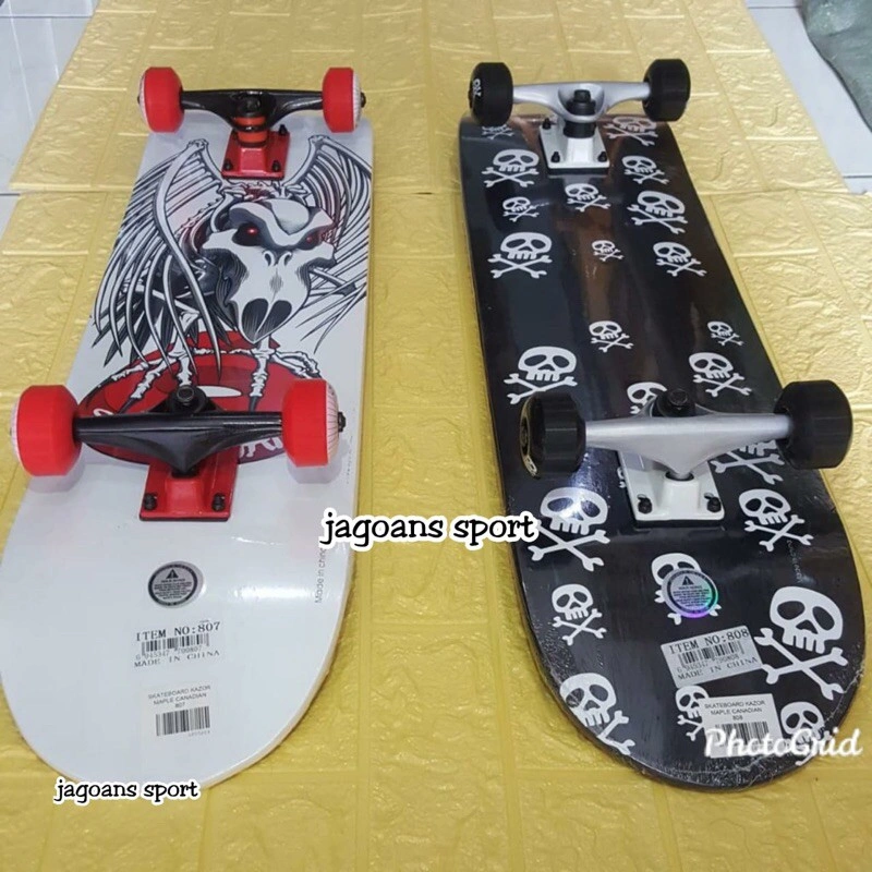 Papan Skateboard Dewasa Canadian Maple Profesional XL Kayu Sans Pasir Hitam Fullset 807/808 Kazor
