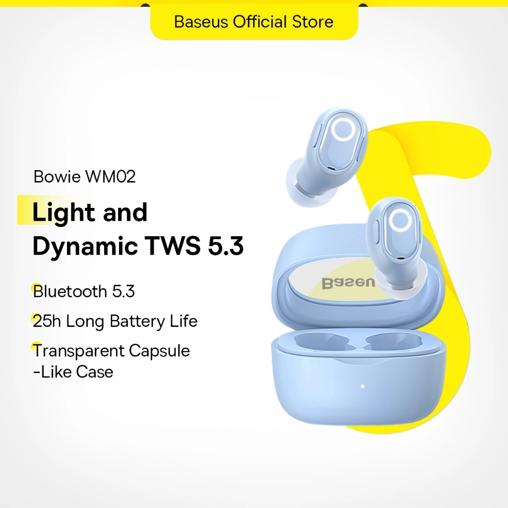 Baseus Bowie WM02 TWS Bluetooth Earphones Stereo Wireless 5.3 With Touch Control Noise Cancelling