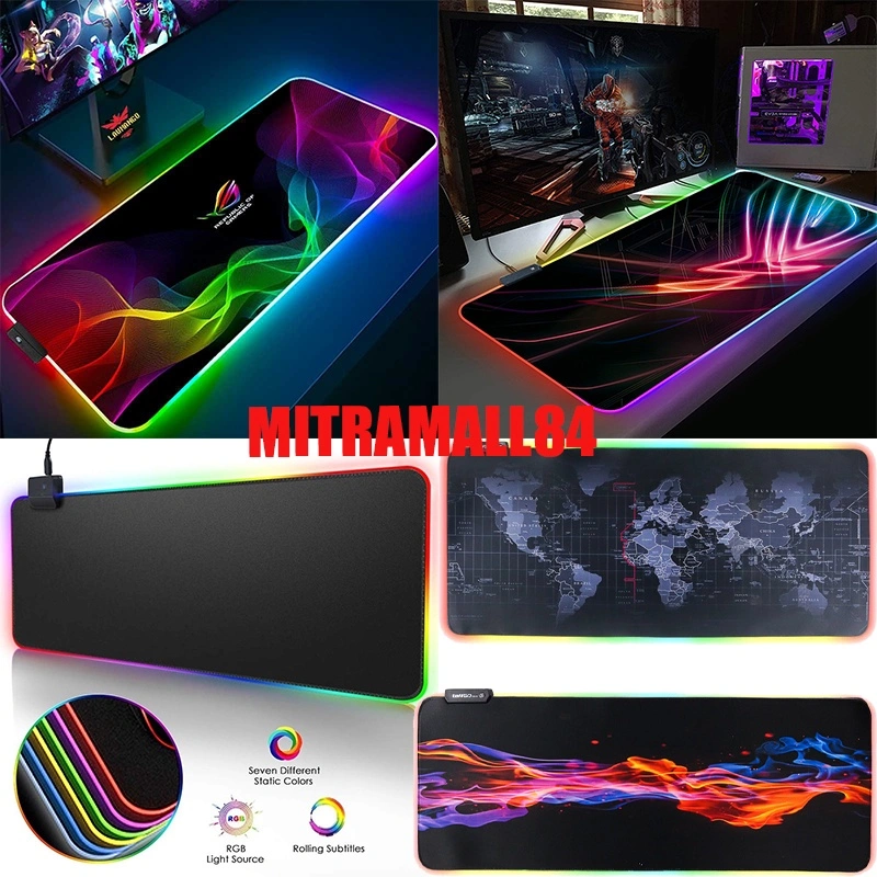 Alas Mouse Deskmat Mouse Pad Gaming Mousepad Besar RGB LED High Precision