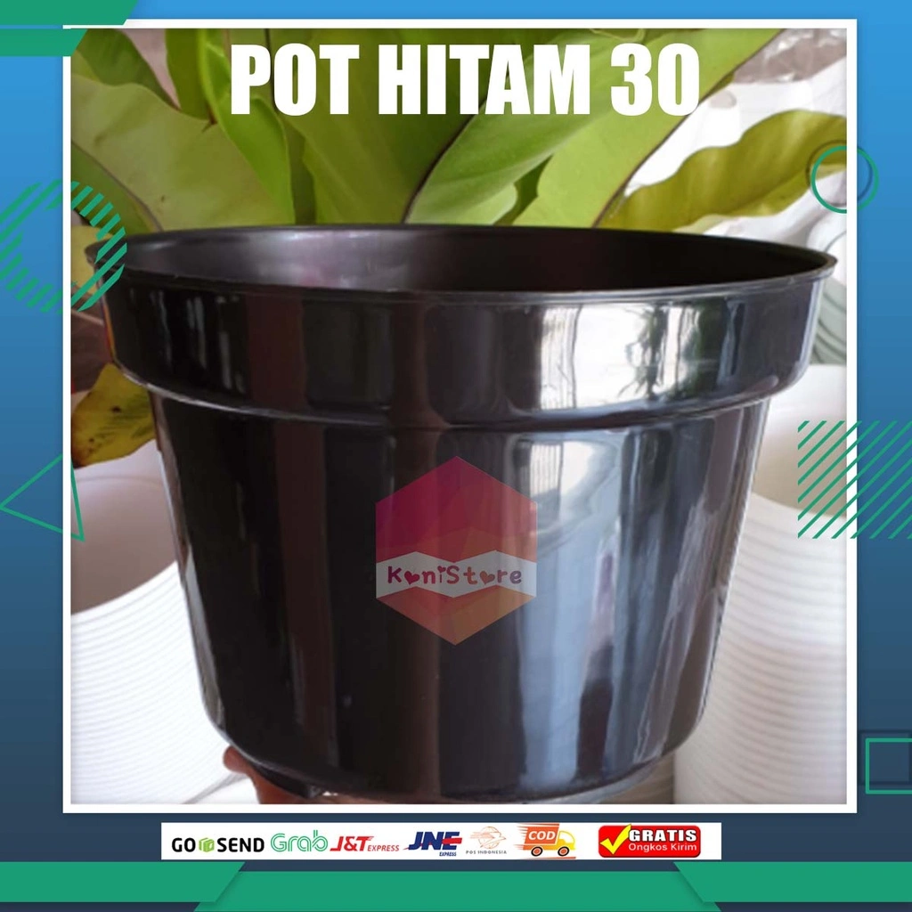 [5PCS] Pot Bunga Hitam Besar 30,25 Pot Bunga Jumbo 30 / Pot Bunga Tanaman Hitam Ukuran 30 ( PREMIUM - A )
