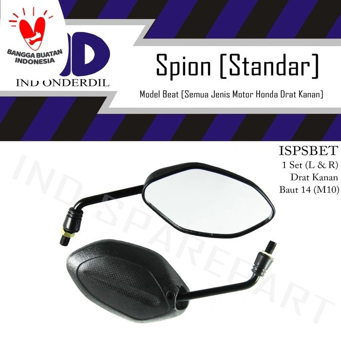 IND Onderdil Spion-Kaca Kiri-Kanan Standar-Standart Set Honda Beat-FI/Scoopy-F1-New