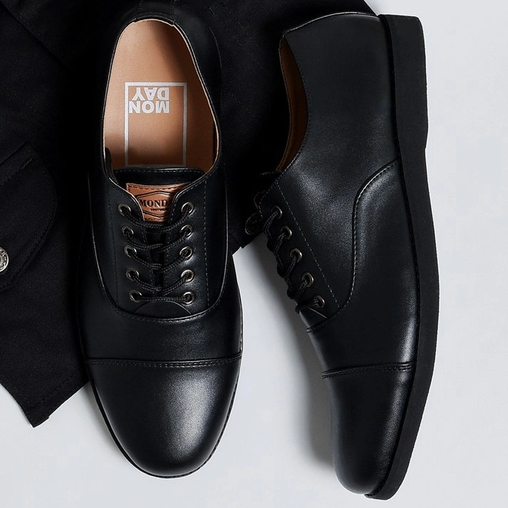 OXFORD FULL BLACK |ManNeedMe x Monday| Sepatu Pantofel Pria Formal ORI