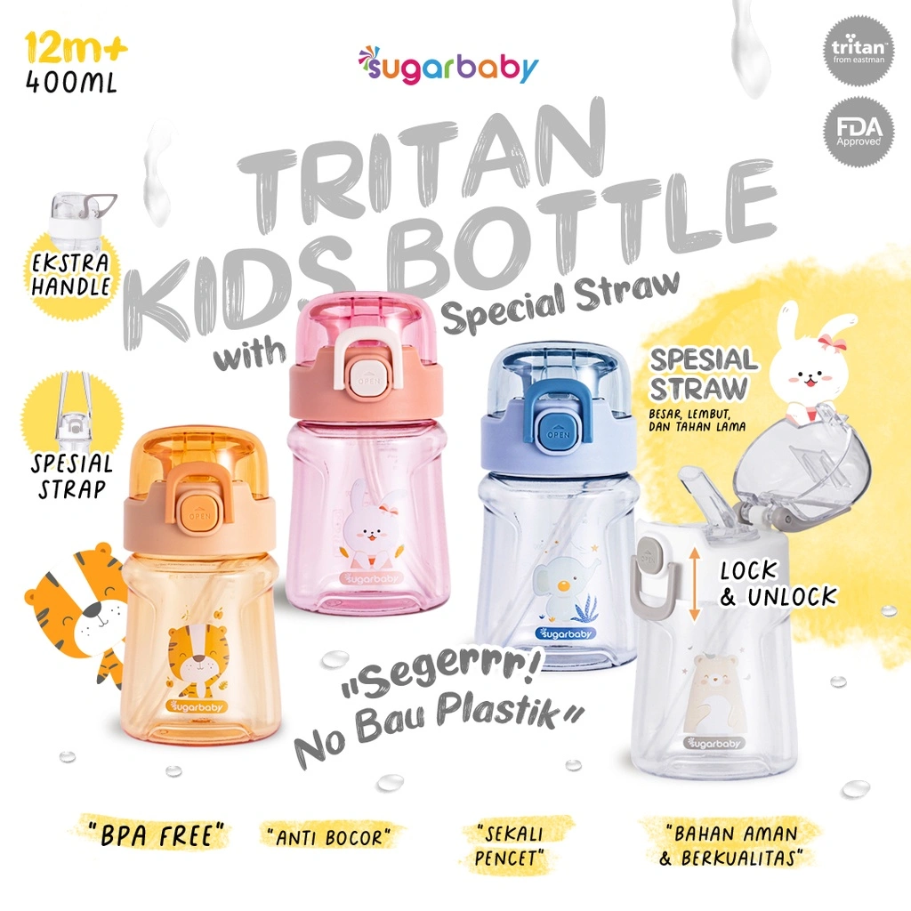 Sugar Baby TRITAN Kid Bottle Special Straw (400 ml,12 mo+)/ Botol minum anak