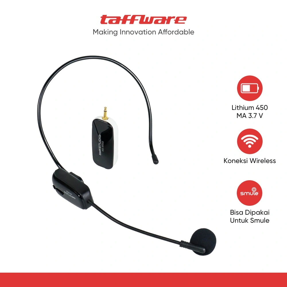 TaffSTUDIO Wireless UHF Call Center Mic with Transmitter - HX-W002