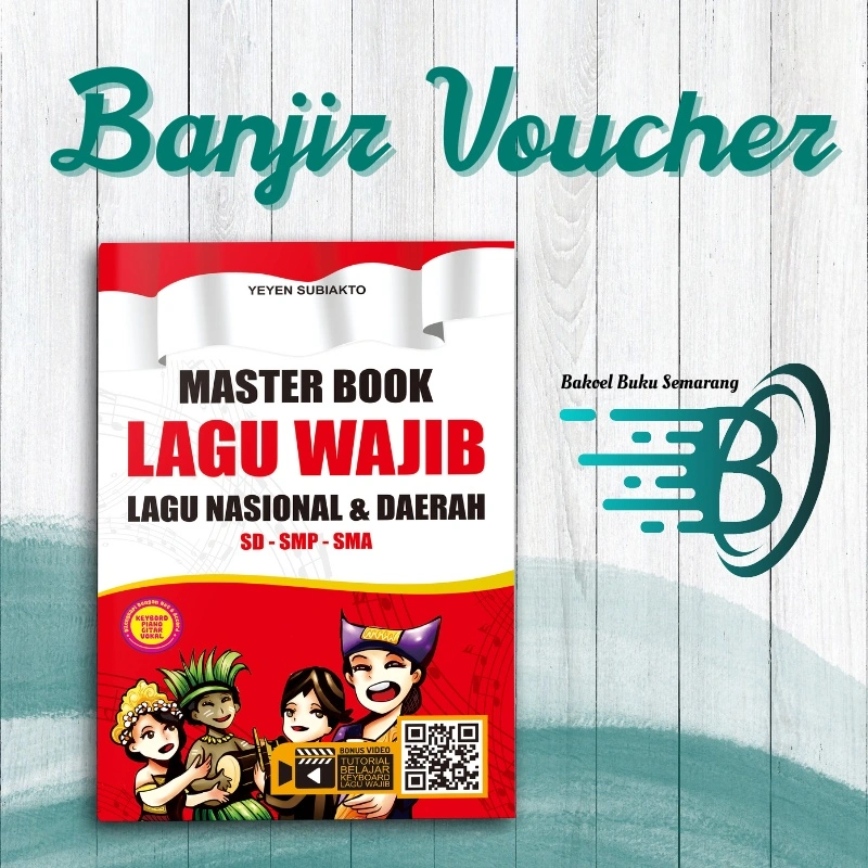 Buku Musik Master Book Lagu Wajib dan Daerah Partitur Not Balok dan Angka Bisa Dimainkan Dengan Piano, Keyboard Maupun Gitar