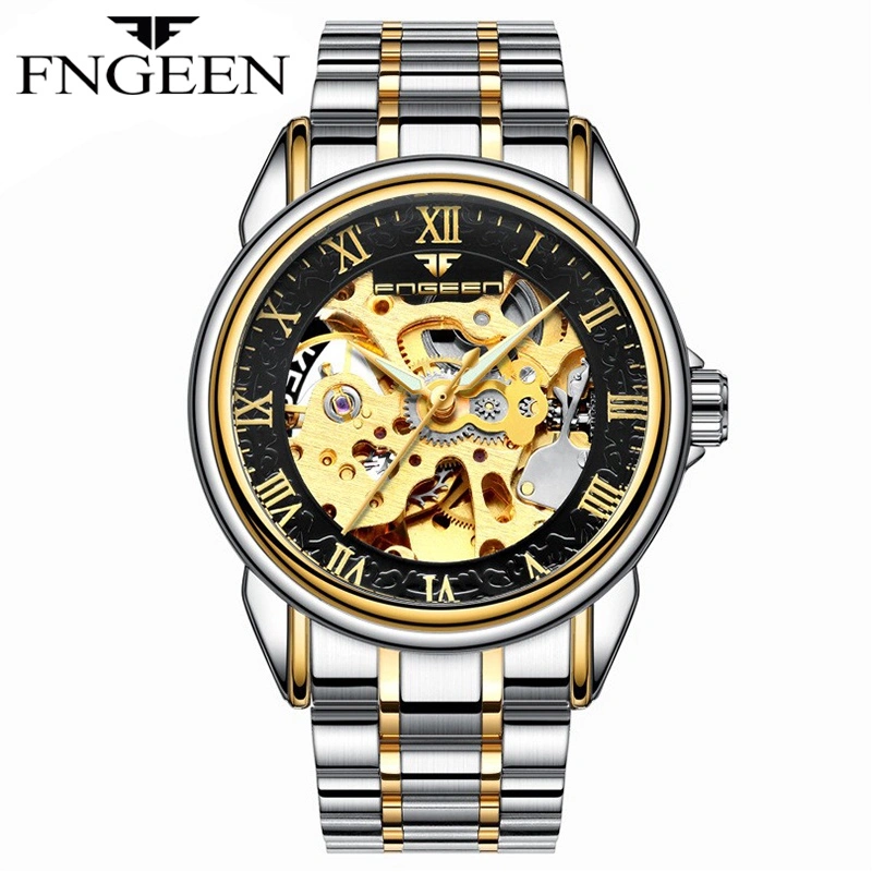 FNGEEN 8866 Mekanik Otomatis Jam Tangan Pria Luxury Stainless Steel Original Anti Air Automatic Watch + Kotak Gratis