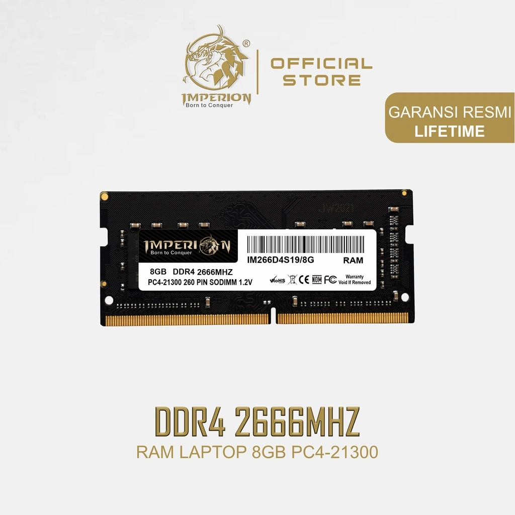 RAM IMPERION DDR4 8GB 2666 MHz PC21300 2Rx8 RAM LAPTOP SODIMM (112-R1/R2)