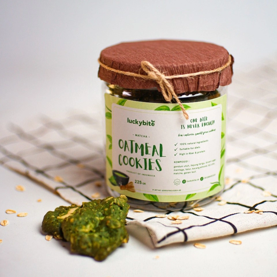 Oatmeal Cookies - Matcha Almond (225 gr) - LUCKYBITE