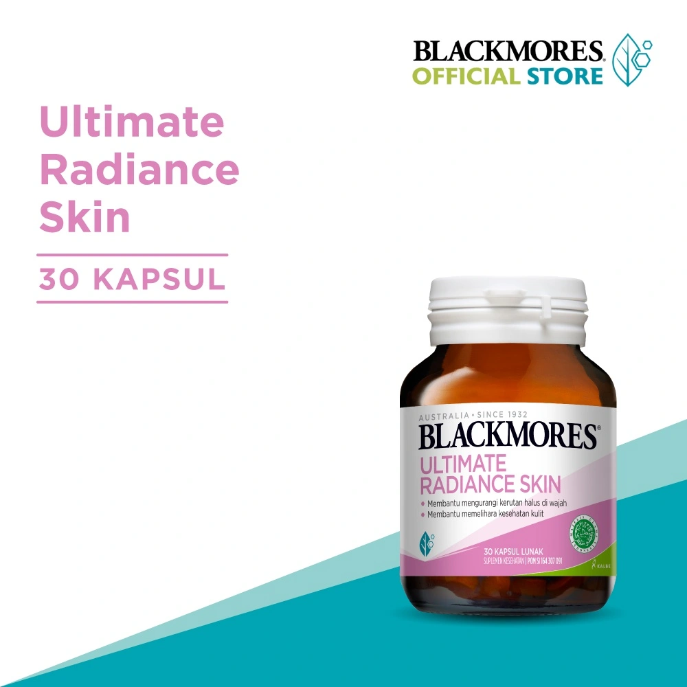Blackmores Ultimate Radiance Skin 1 Kapsul Sehari Mengandung Kolagen, Vit E, Ekstrak Teh Hijau & Lainnya (Suplmen Kolagen) BPOM Halal