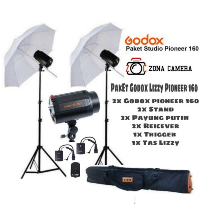 Paket Godox Pioneer 160 ( 160 watt) Godox Mini Studio Pioneer K160 Kit