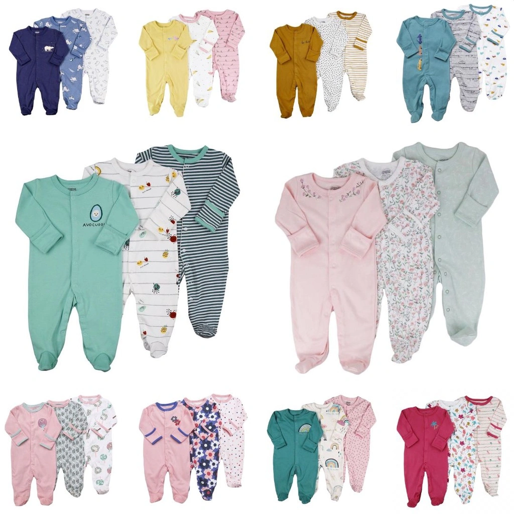 BABYPOTATO - 3pcs Premium Sleepsuit Bayi 0-12Bulan Paket Piyama Baby Baju Tidur Bayi Anak Jumper Panjang