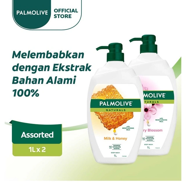 Palmolive Naturals Shower Gel Milk & Honey 1L + Cherry Blossom 1L