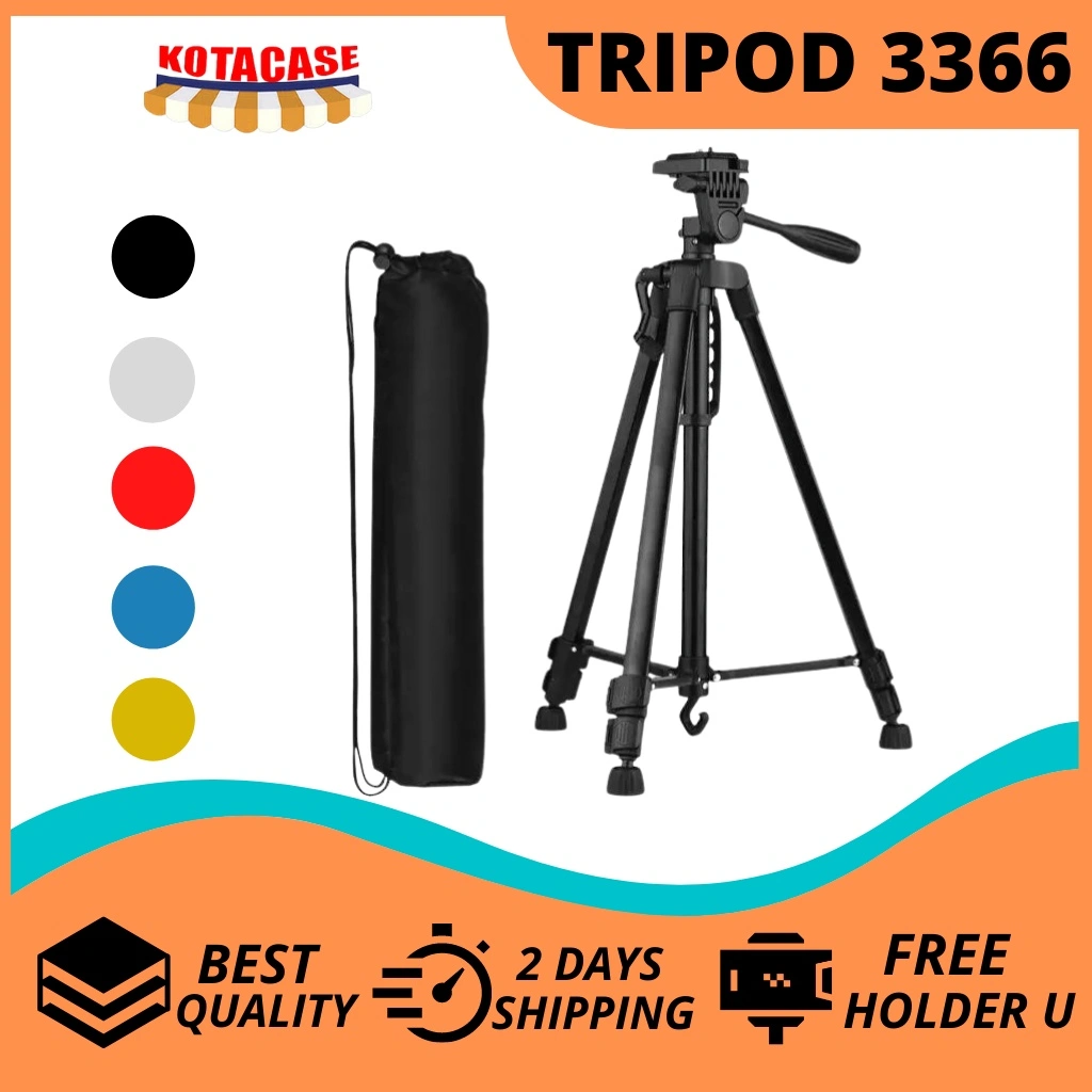 TRIPOD CAMERA 3366 YUNTENG ORIGINAL TRIPOD + HOLDER HP CAMERA DV SLR PORTABLE LIVE FULL LIGHT BRACKET/Free Holder U Dudukan Kamera Tripod Kamera Tripod Handphone Dudukan HP Stand Holder HP Tripot HP Phone Holder