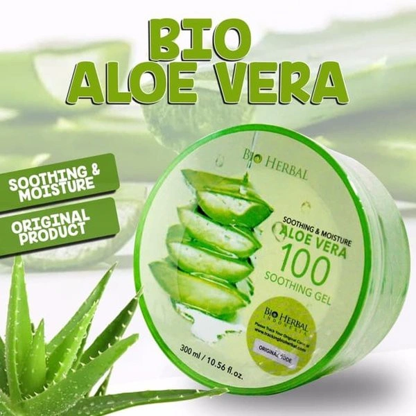 Bio Herbal 100% ALOE VERA GEL Asli dengan Stiker Tracking Menutrisi Kulit Pelembab 300ml