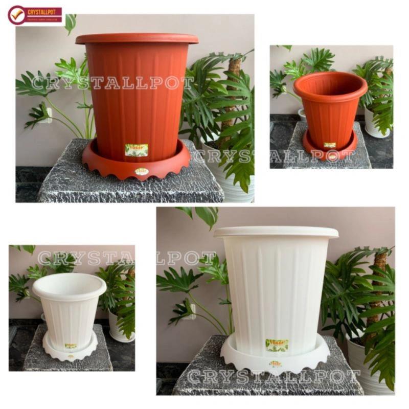 POT BUNGA TANAMAN TINGGI YPT 10 YOGAP BAHAN TEBAL + TATAKAN BAWAH
