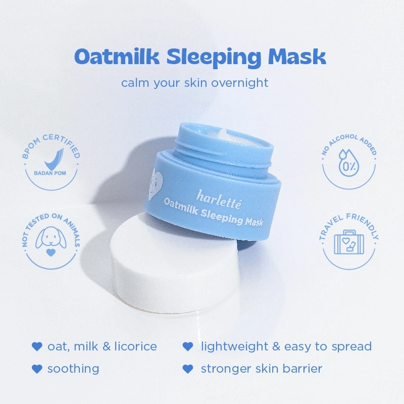 [TRIAL SIZE] Harlette Oatmilk Sleeping Mask | Acne Prone, Dry, Combination, Troubled Skin