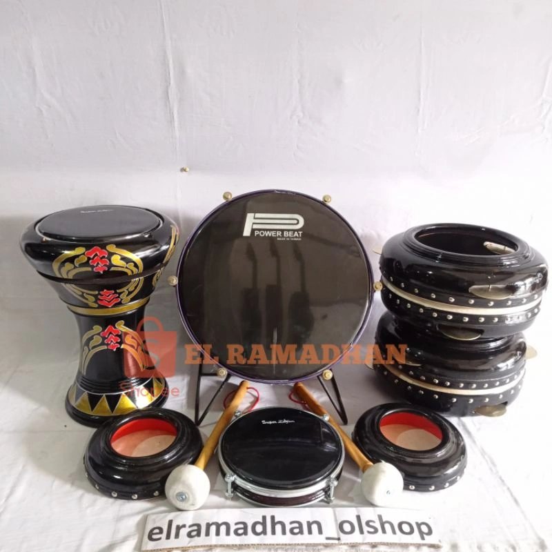 Hadroh Full Set Polos Standar Lengkap 9 Alat