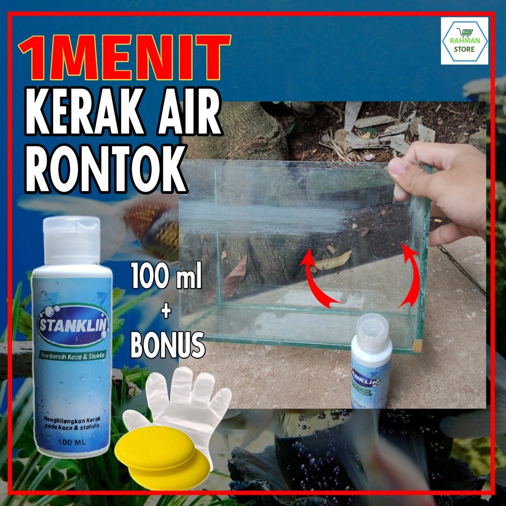 OBAT CAIRAN PEMBERSIH PENGHILANG KERAK NODA AIR JAMUR KACA WATERSPOT AQUARIUM AKUARIUM KERAN KRAN STAINLIS STAINLESS JENDELA CERMIN KAMAR MANDI AMPUH STANKLIN 01