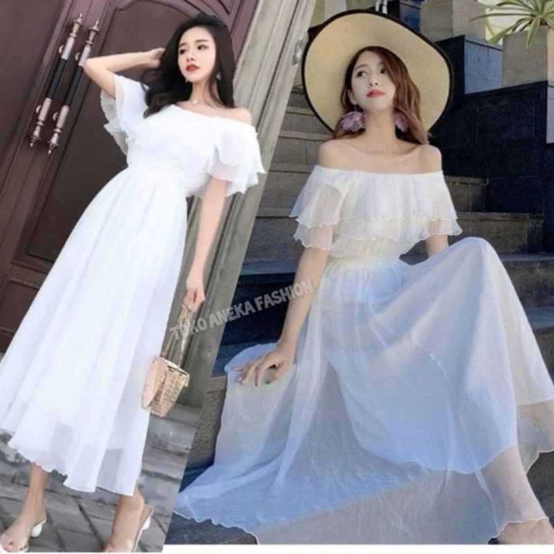 REDY D0356 /0179/4202 JULIET OFF SHOULDER KOREAN SABRINA VINTAGE DRESS PANTAI MATERNITY BUMIL FRIENDLY PREMIUM QUALITY