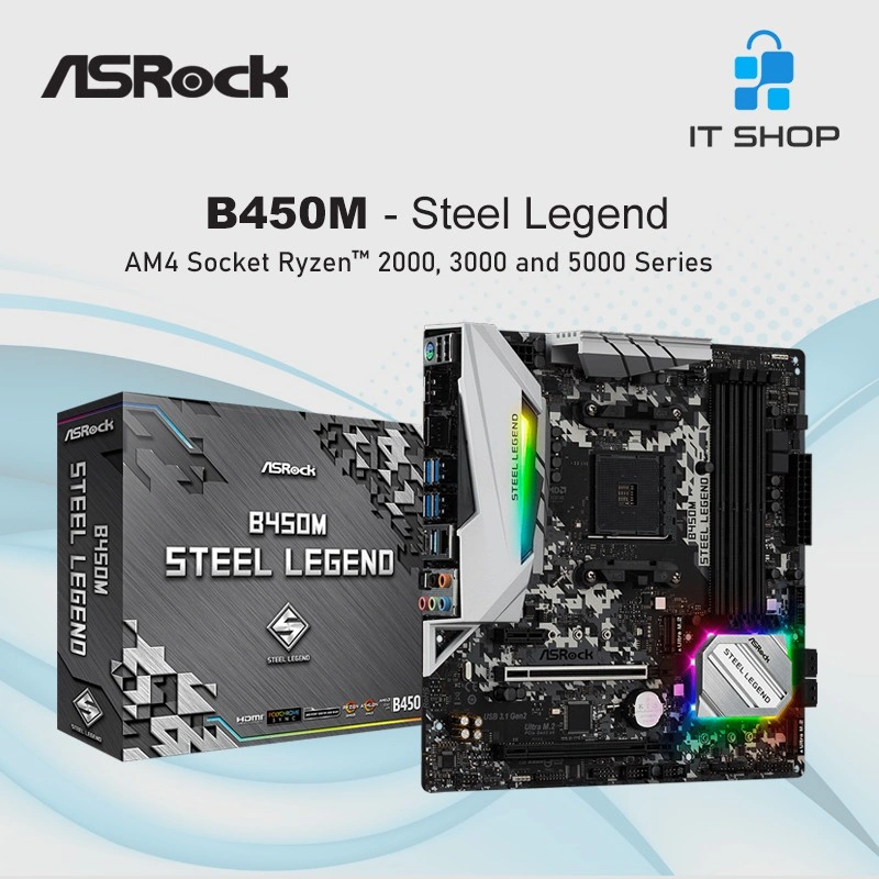 Motherboard Asrock B450m Steel Legend AM4 Socket